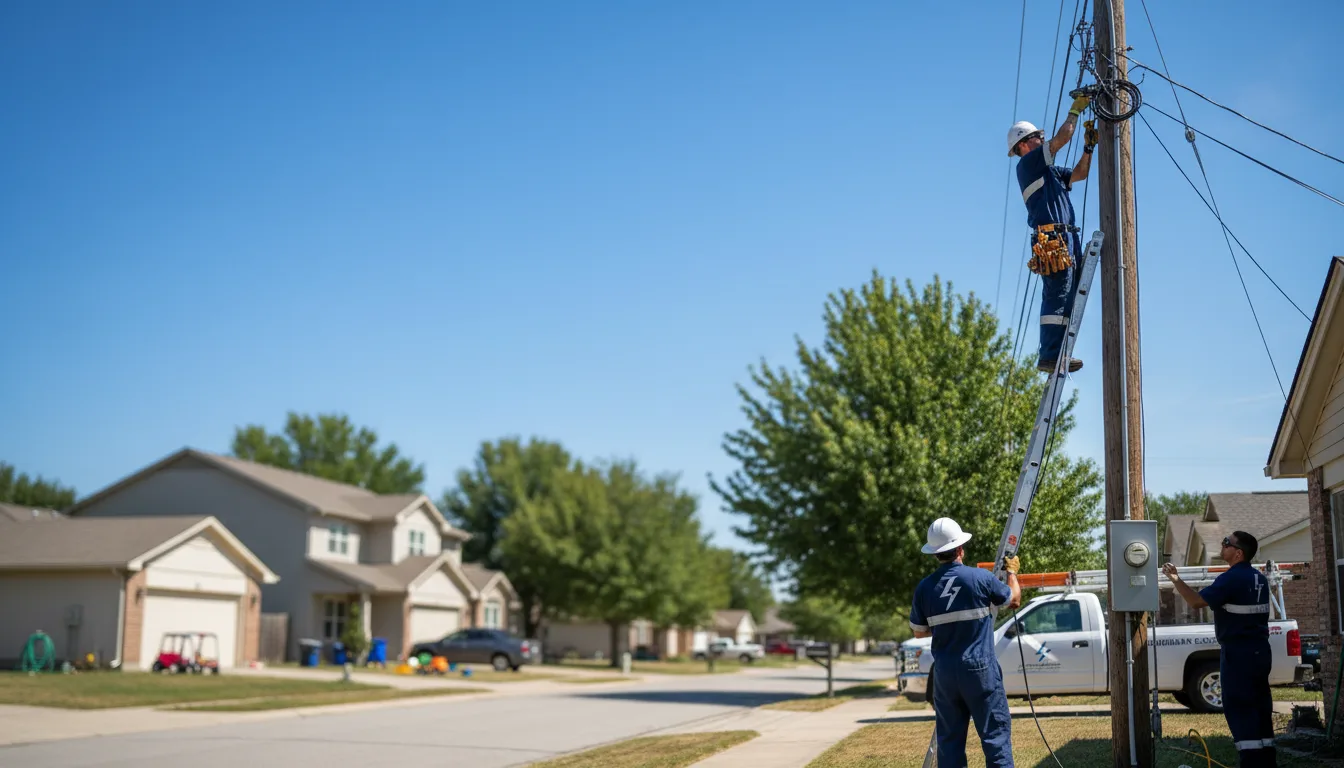 Residential electrician providing installation services in La Harpe, KS